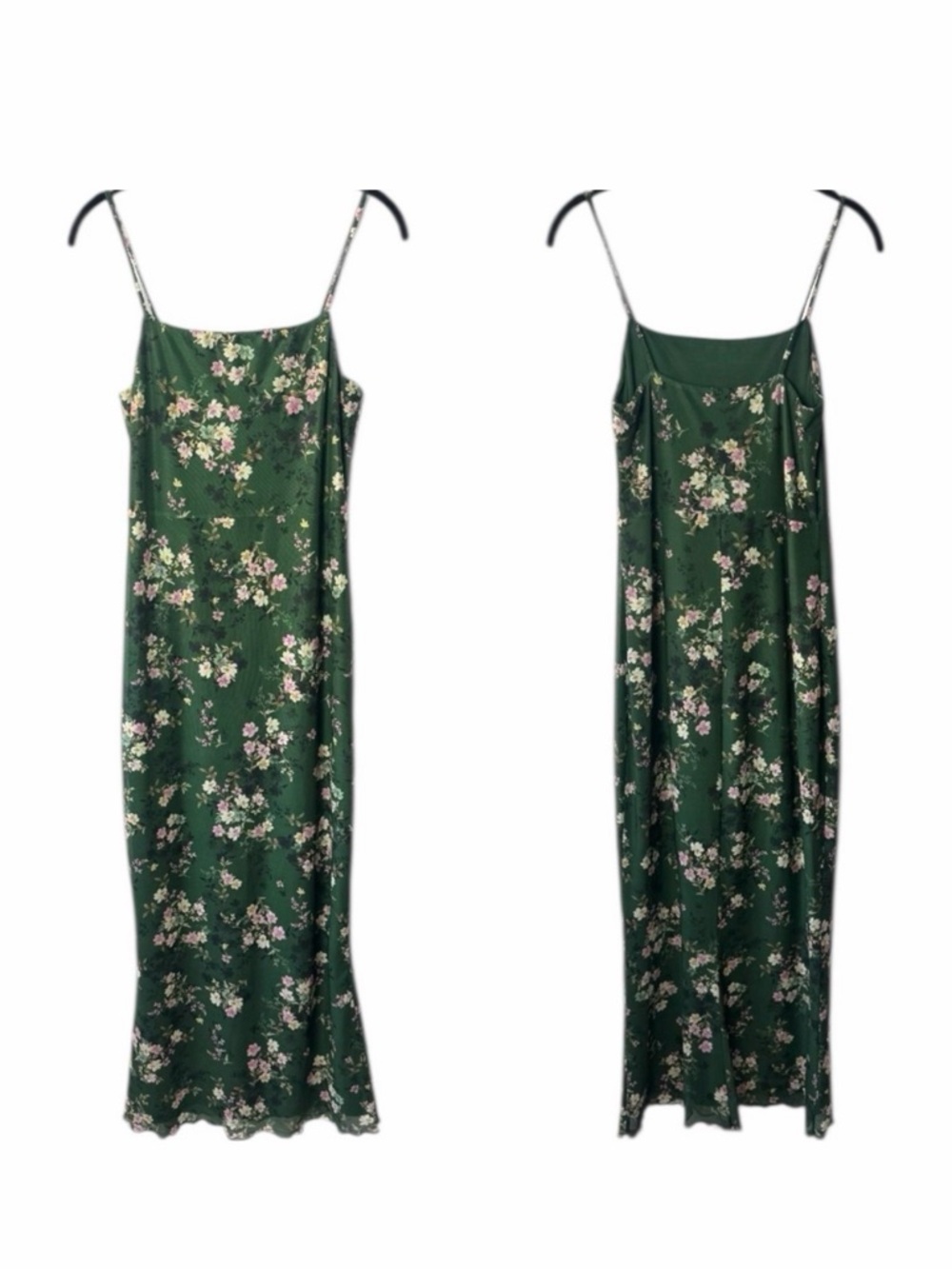 Lost + Wander Forest Green Floral Slip Maxi Dress